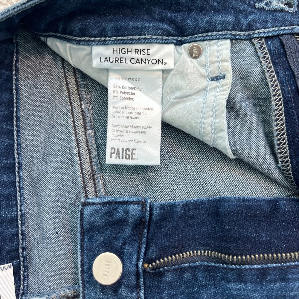 PAIGE Laurel Canyon high rise jeans. Dark wash. Size 27. - Picture 5 of 9